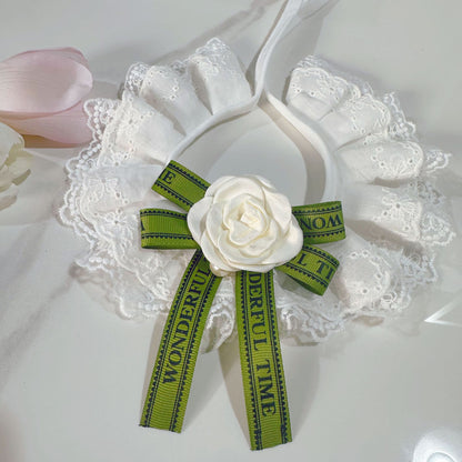 レース フリル 蝶ネクタイ ペット よだれかけ1002