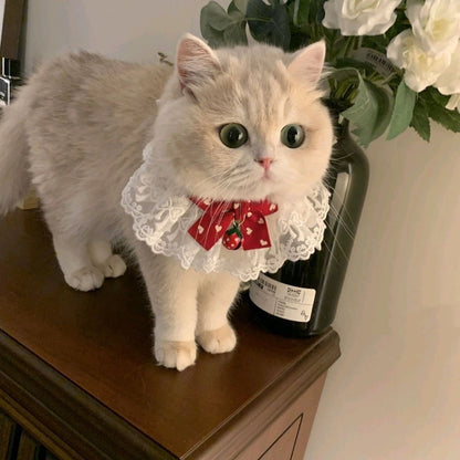 レース フリル 蝶ネクタイ ペット よだれかけ1002